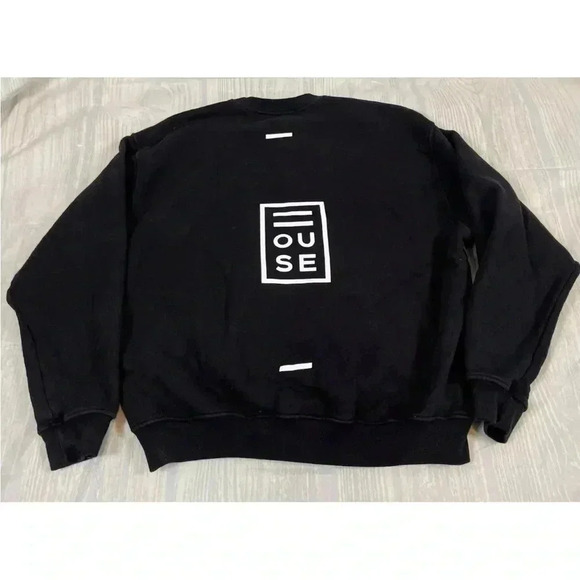 HOUSE iD Pullover Black Crewneck Sweatshirt Adult Size S oversized relaxed urban - Picture 9 of 16